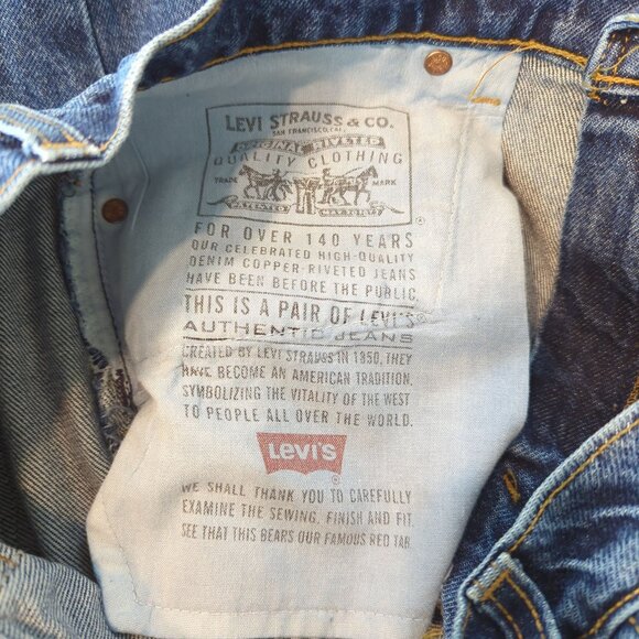 Levi's 521 Vintage‎ Tapered Fit Tapered Leg Women's Blue Denim Jeans Size 14 - Picture 7 of 15
